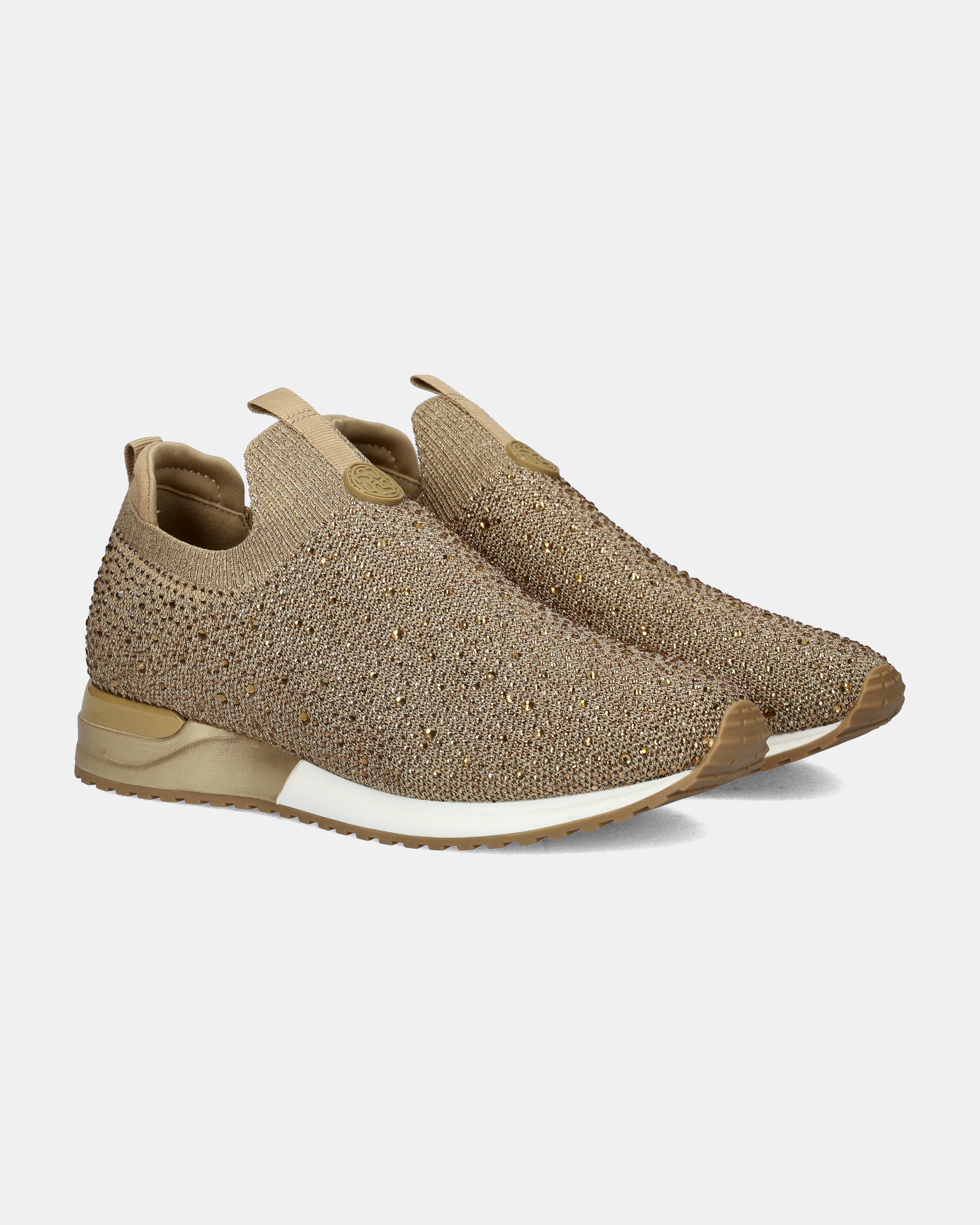 La Strada Sneakers Gold Knitted Stones Stretch