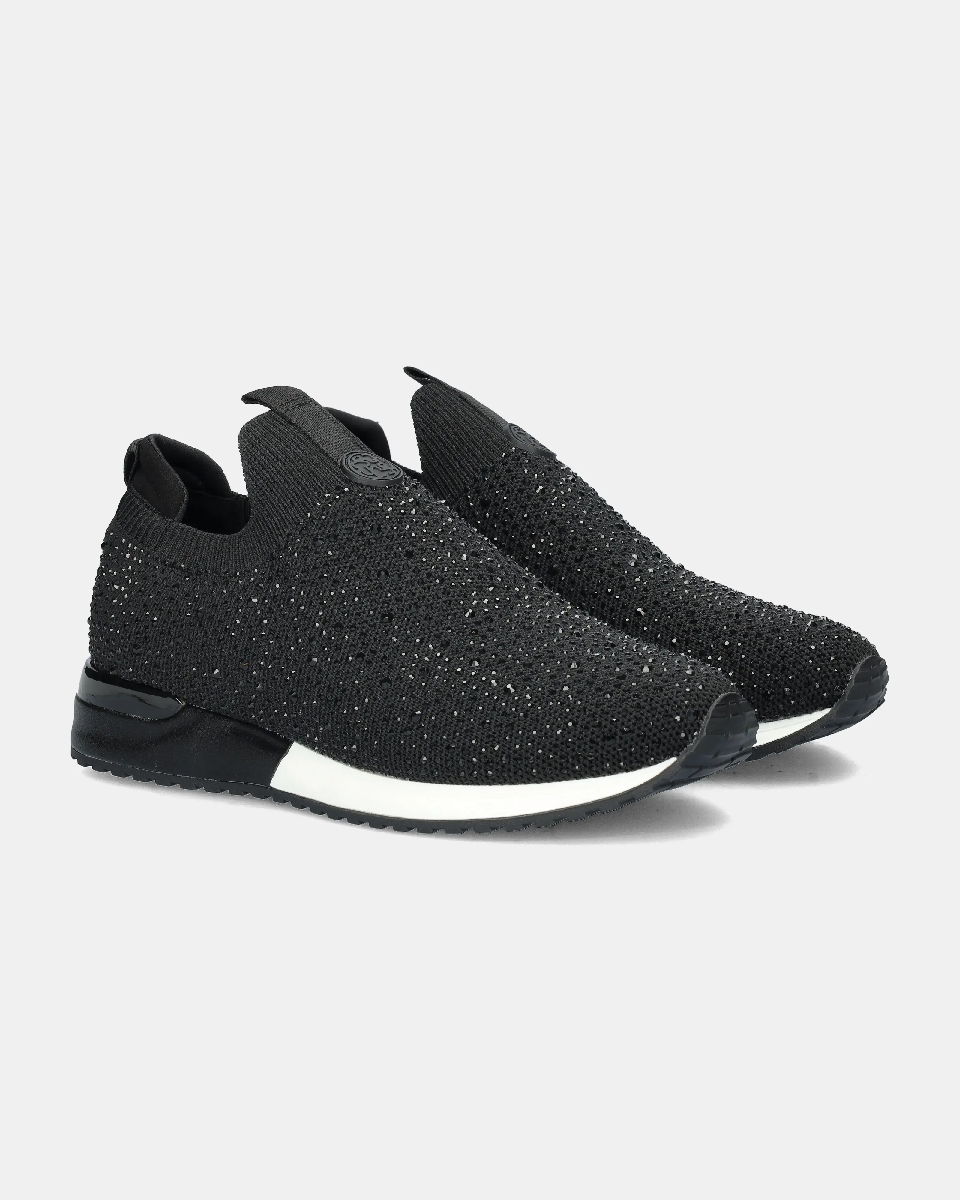 La Strada Sneaker Black Knitted Stones Stretch