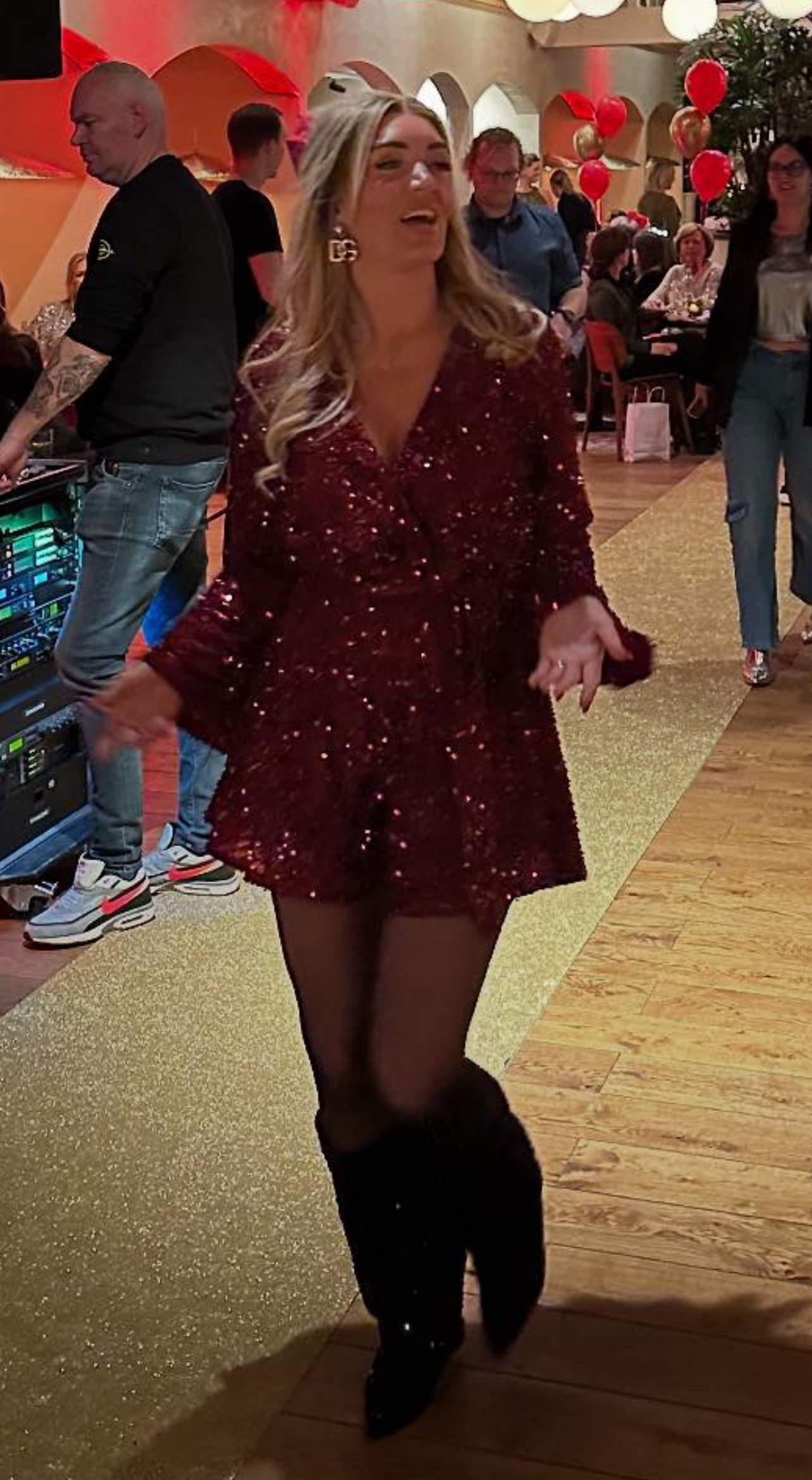 Dinnershow Playsuit Burgundy Bordeaux