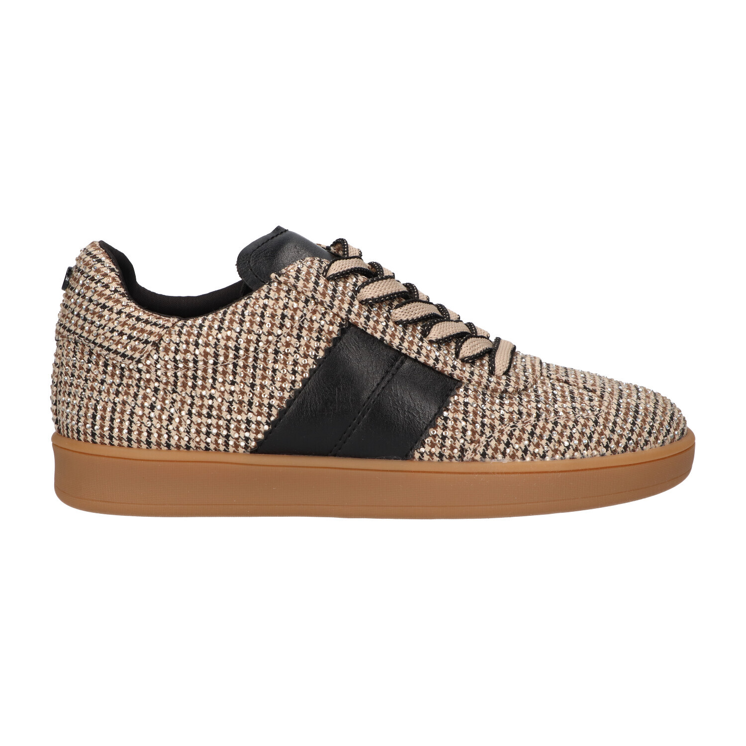 La Strada Sneaker Beige Fabric Stones