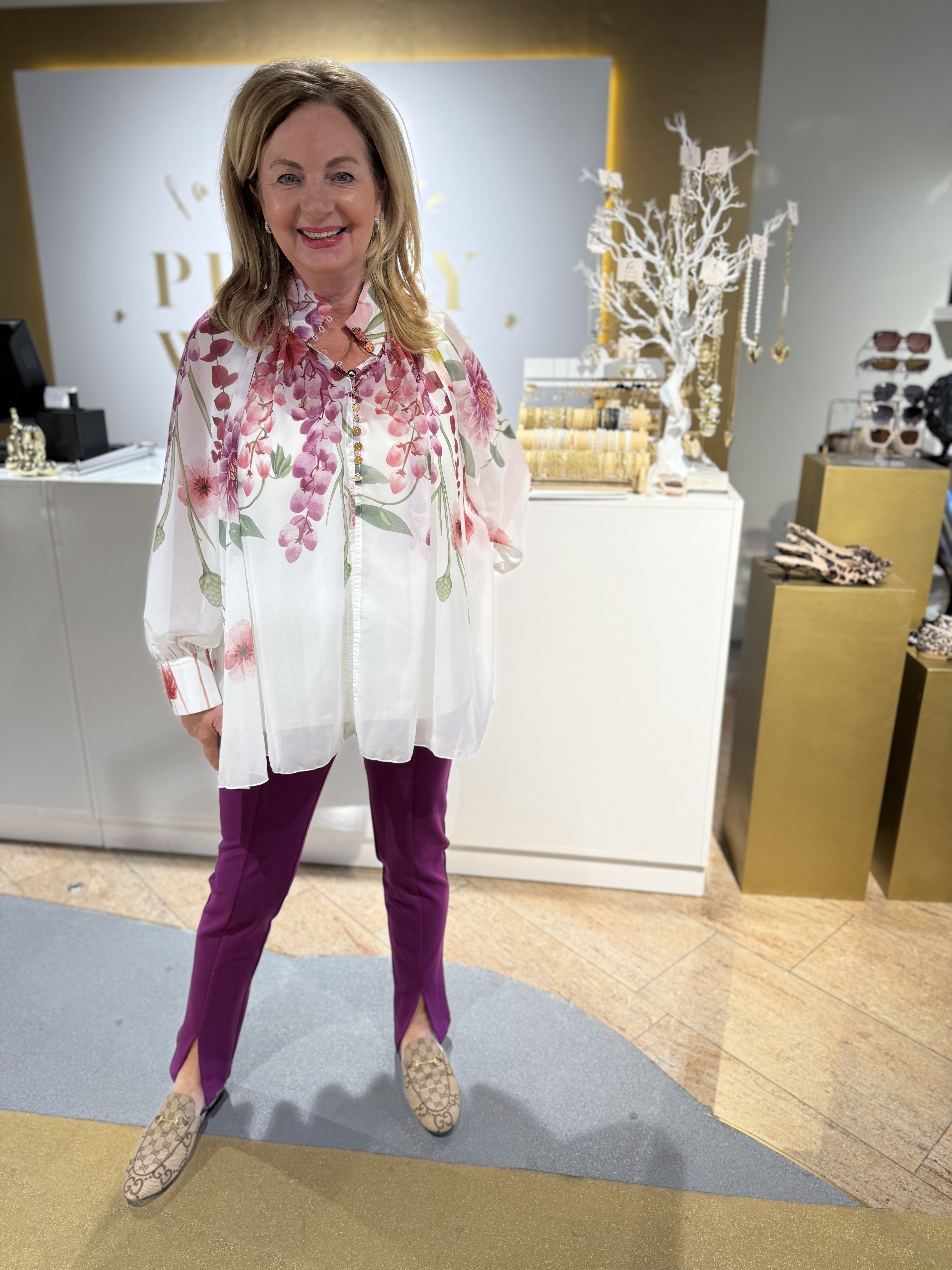 Lorense Dane Blom Flower Blouse