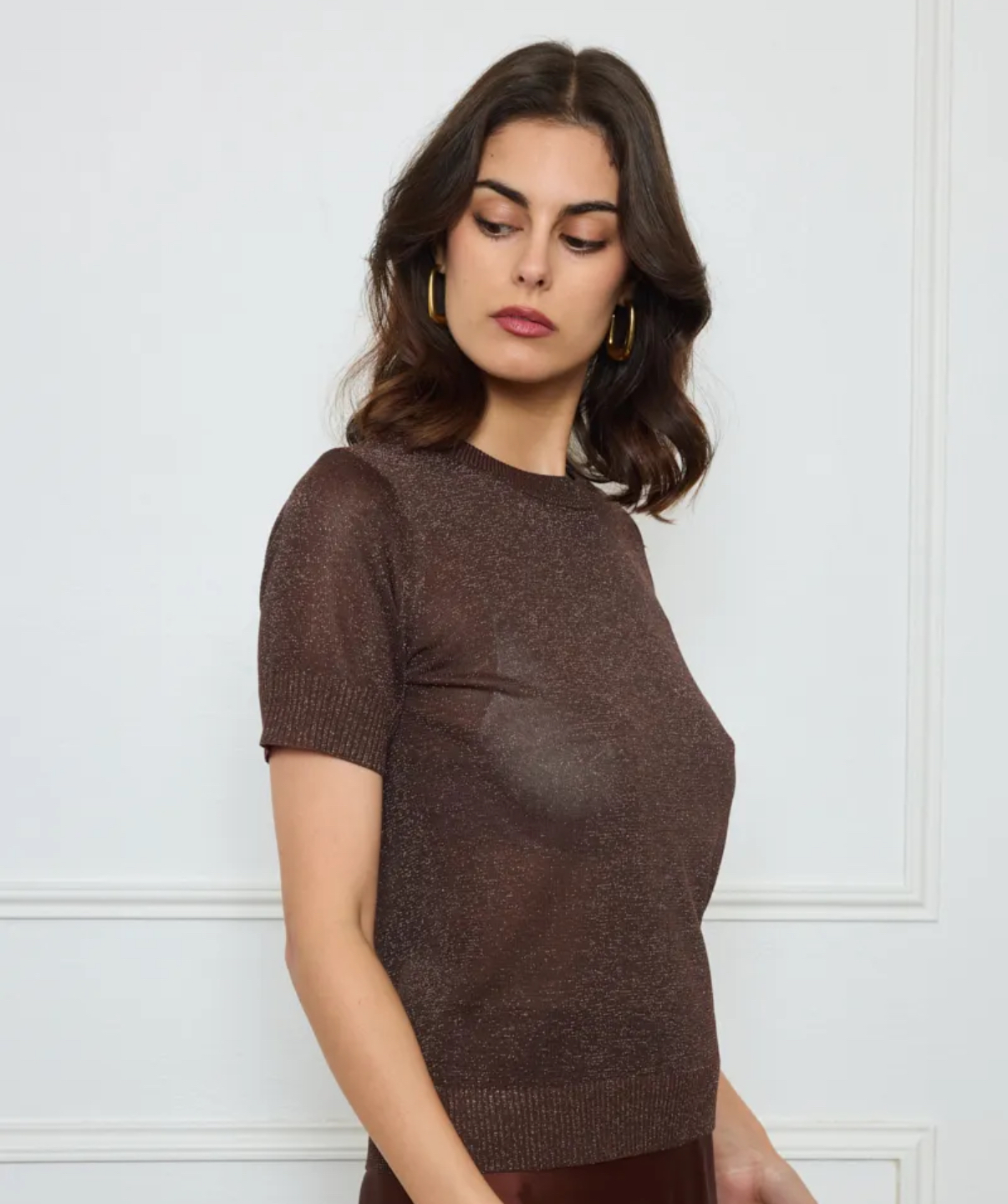 Chocolate Lurex Top