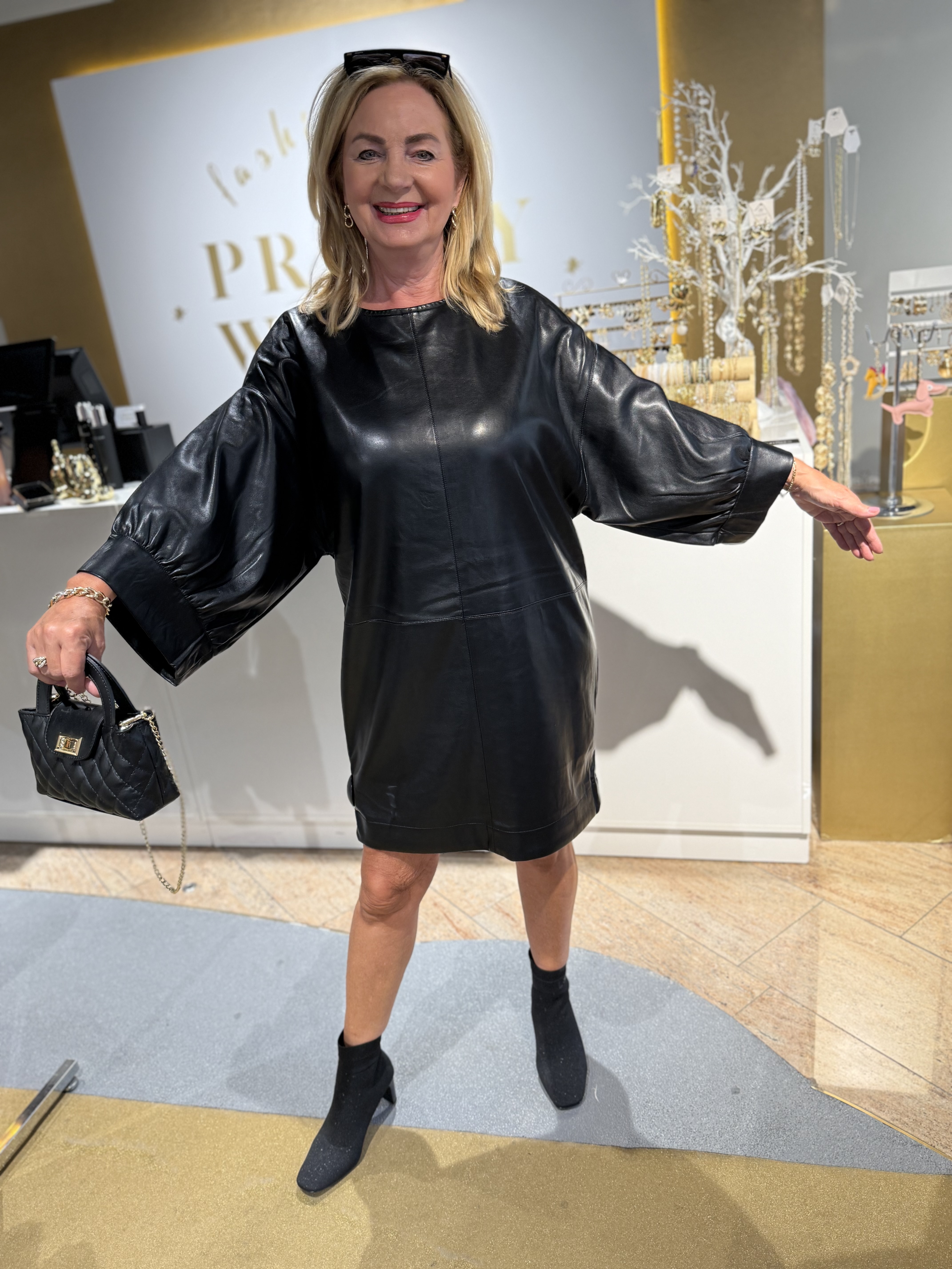 K Design Vegan Lederen Jurk B752 Black