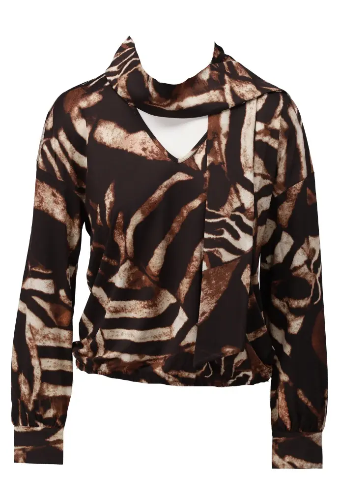 K Design V-hals Top Met Sjaatje & Design B202