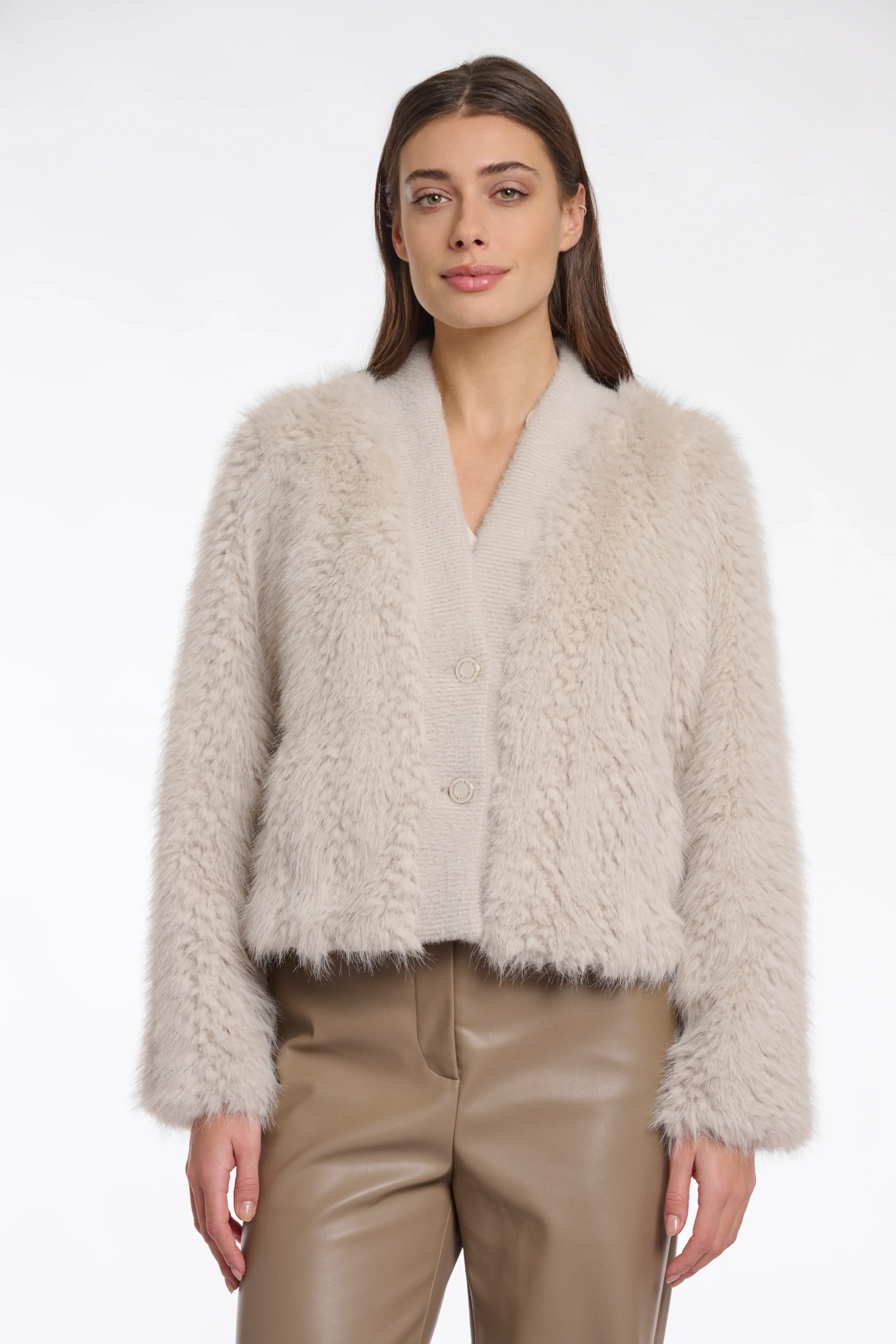 Rino & Pelle Chaimae Jacket Short Faux Fur Birch