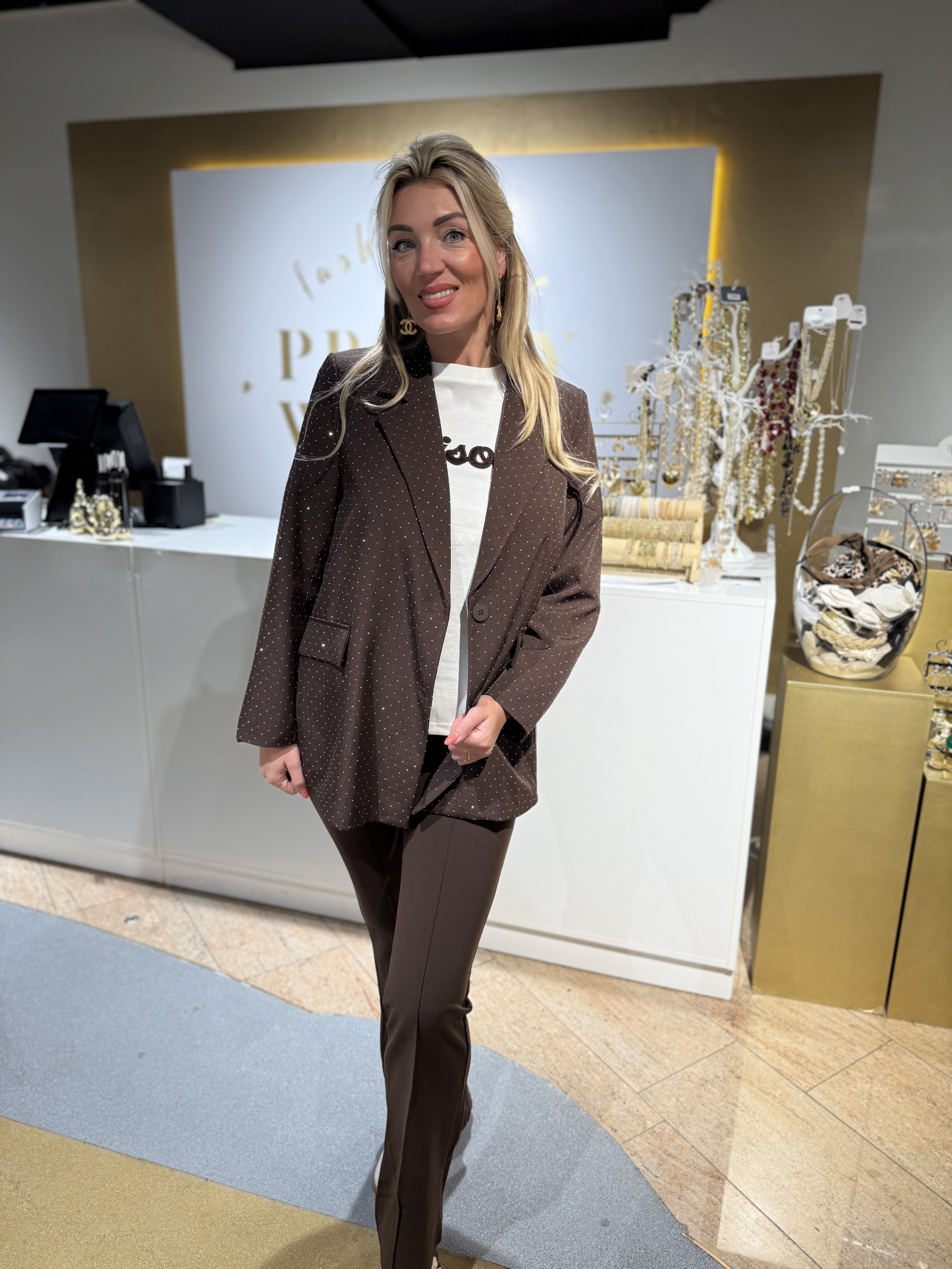 Glitter blazer Brown