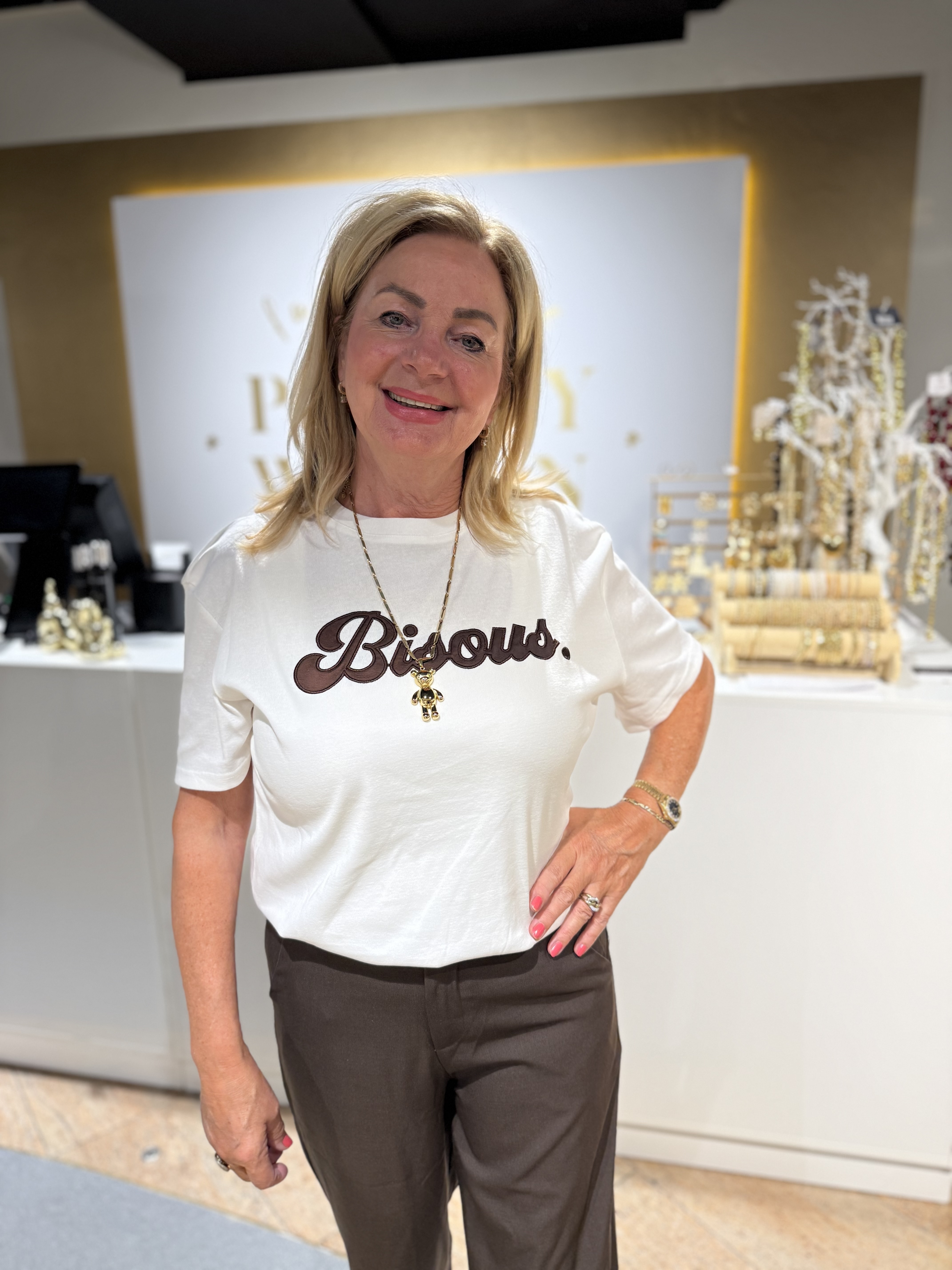 Bisous Shirt White Brown