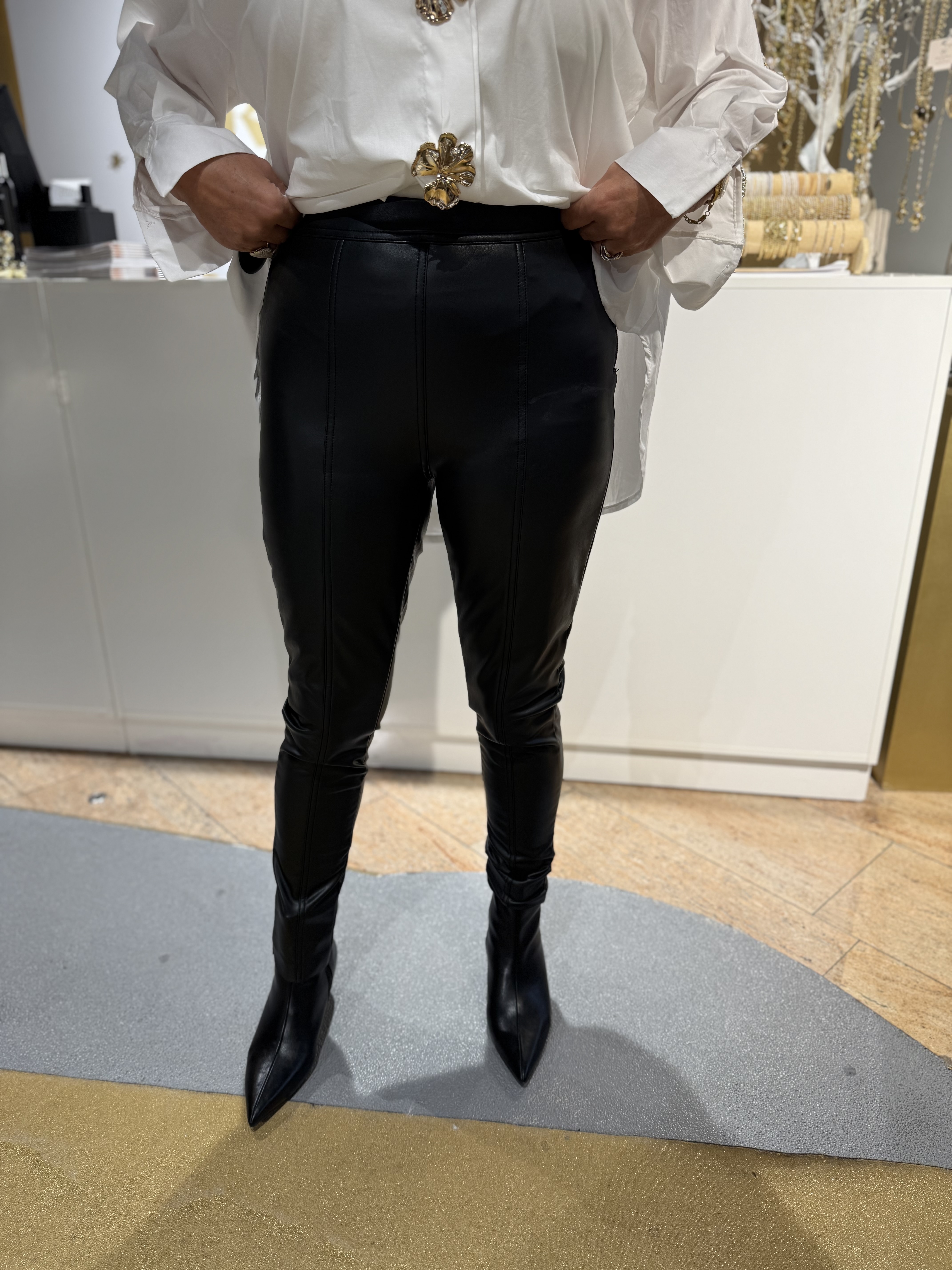 Rino & Pelle Maisa Faux Leather Pants Black