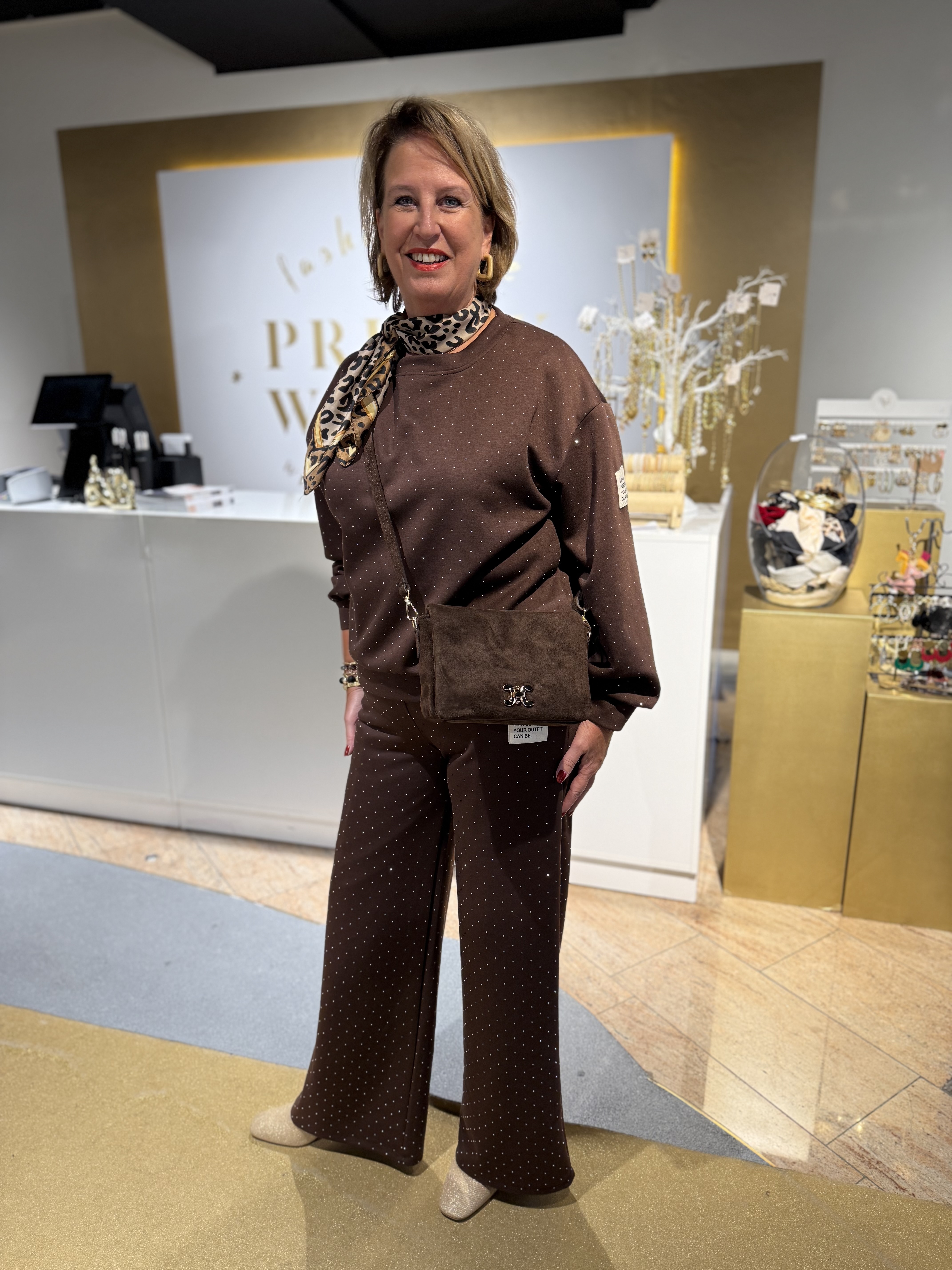 Glitter Suit Chocolate Brown