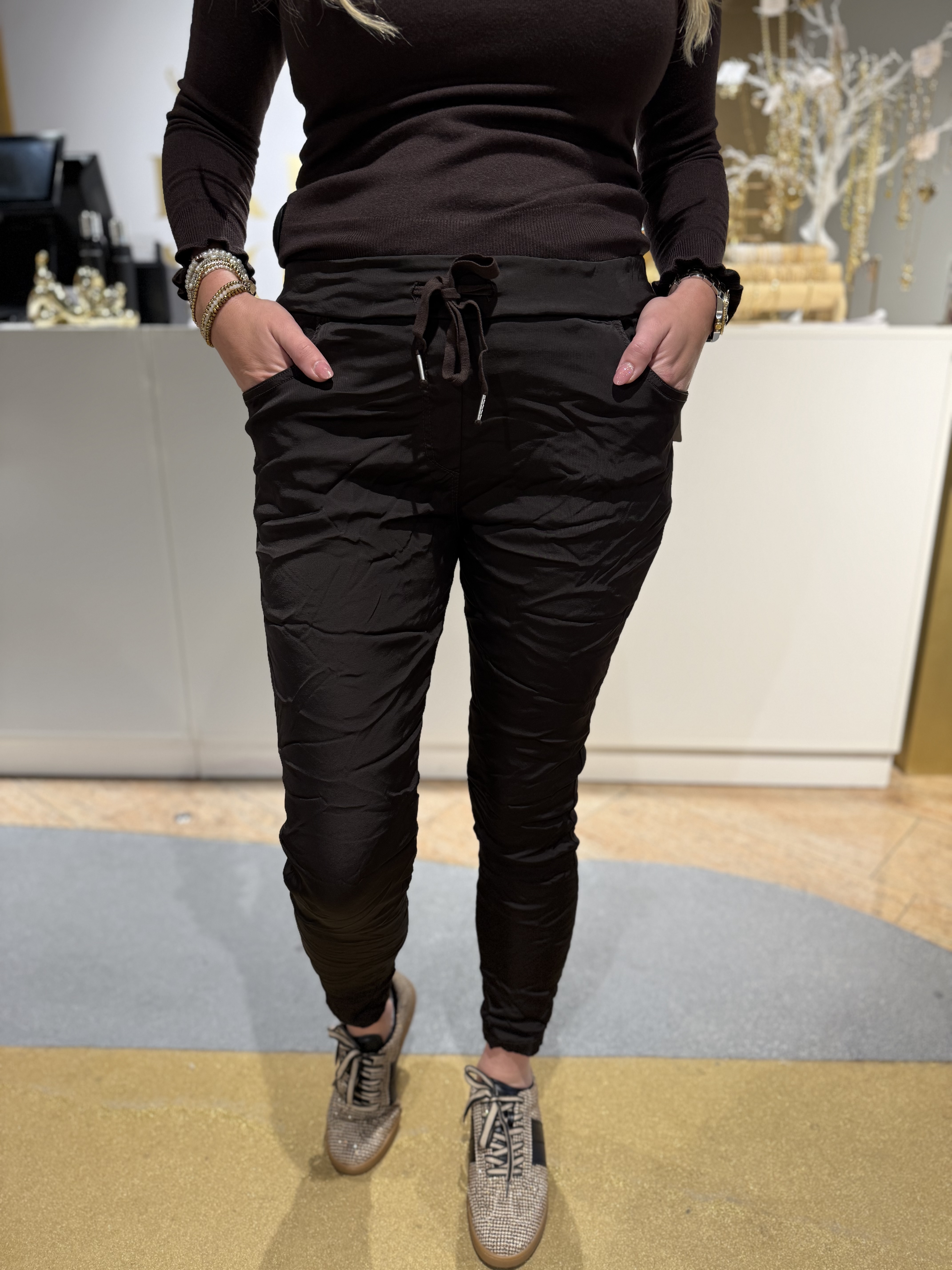 Linda Pants Shine Brown