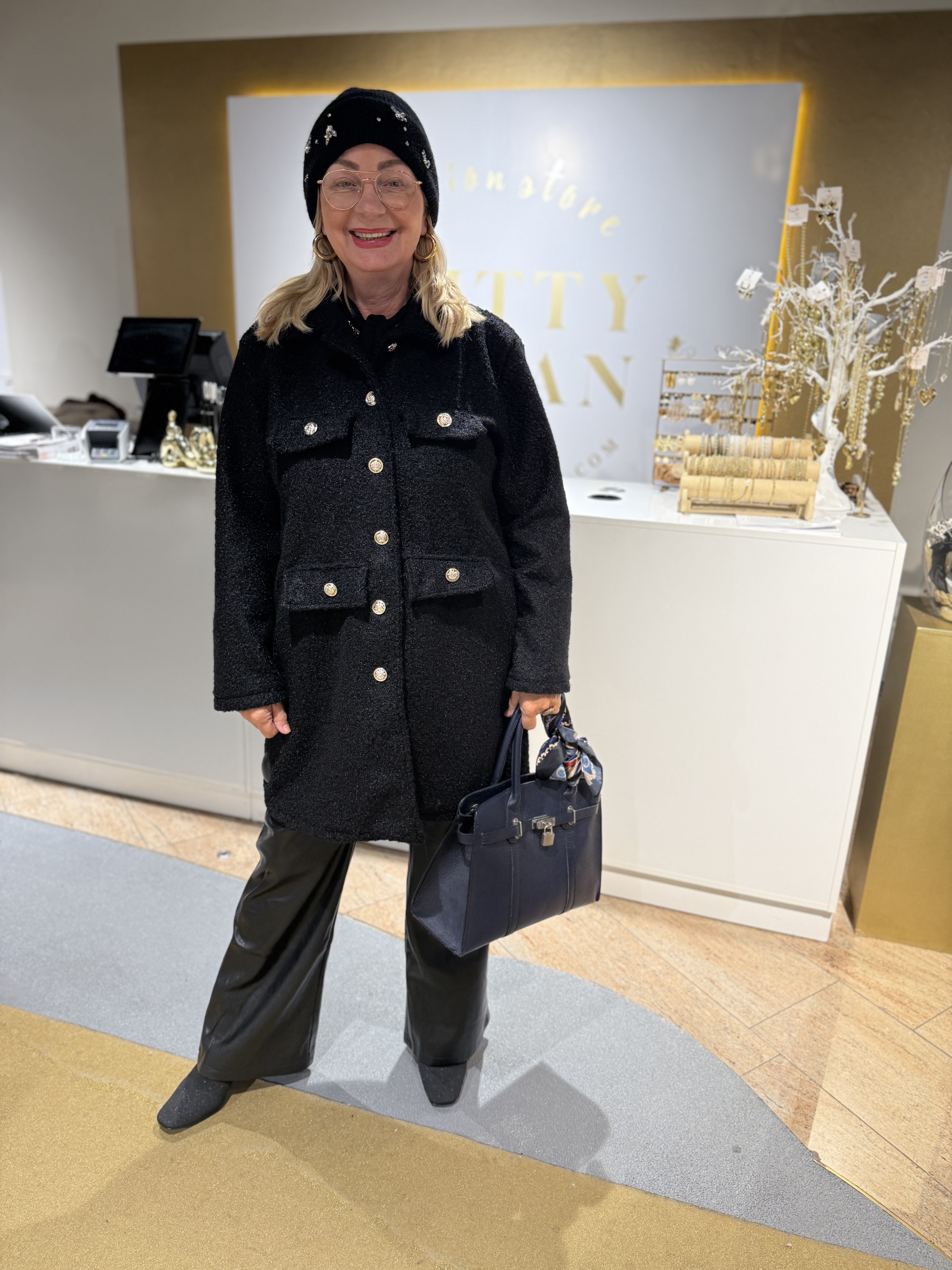 Boucle Coat Medium Black