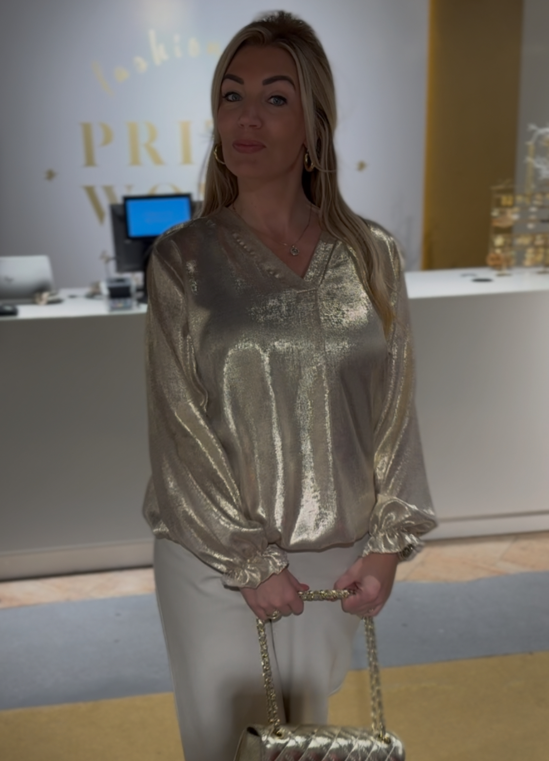 Shine Blouse Gold